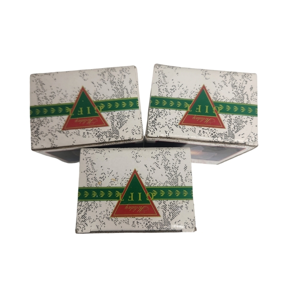 Vintage New England Village Frosted Glass Candle Holders Lot of Three - Picture 4 of 8